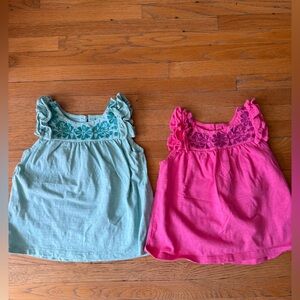 NWOT Tea Collection Set of 2 Sleeveless Tees-Pink and Turquoise